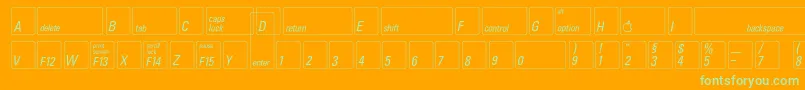 フォントKeyfontdeutsch – オレンジの背景に緑のフォント