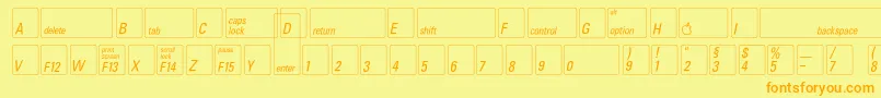 Fonte Keyfontdeutsch – fontes laranjas em um fundo amarelo