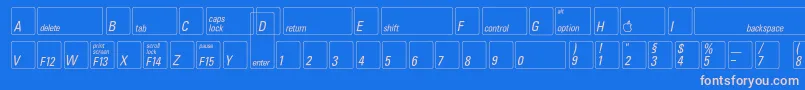 Keyfontdeutsch-Schriftart – Rosa Schriften auf blauem Hintergrund