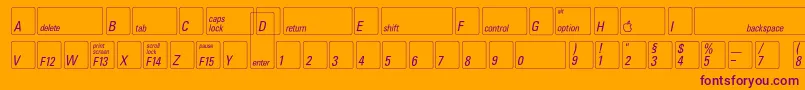 フォントKeyfontdeutsch – オレンジの背景に紫のフォント
