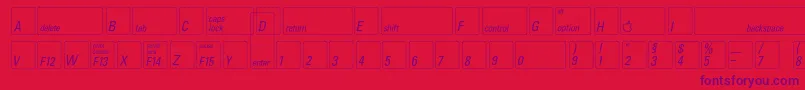 フォントKeyfontdeutsch – 赤い背景に紫のフォント