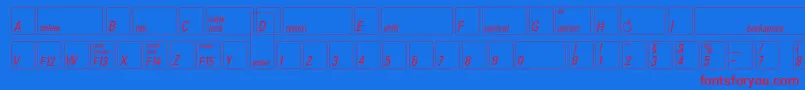 Keyfontdeutsch Font – Red Fonts on Blue Background