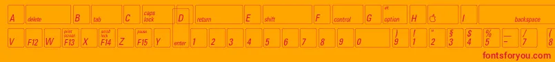 Keyfontdeutsch-fontti – punaiset fontit oranssilla taustalla