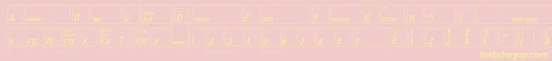 Шрифт Keyfontdeutsch – жёлтые шрифты на розовом фоне