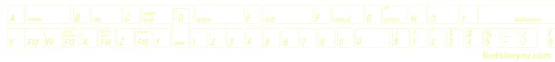 フォントKeyfontdeutsch – 白い背景に黄色の文字