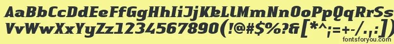 LinotypeAuthenticSmallSerifBlackit Font – Black Fonts on Yellow Background