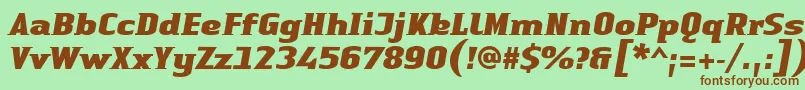 LinotypeAuthenticSmallSerifBlackit Font – Brown Fonts on Green Background