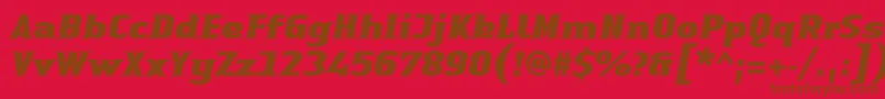 LinotypeAuthenticSmallSerifBlackit-Schriftart – Braune Schriften auf rotem Hintergrund