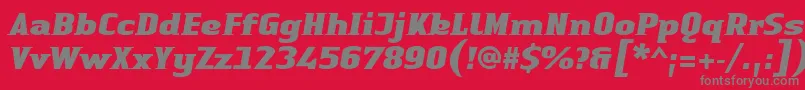 LinotypeAuthenticSmallSerifBlackit Font – Gray Fonts on Red Background