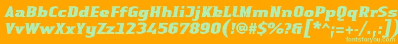 LinotypeAuthenticSmallSerifBlackit Font – Green Fonts on Orange Background