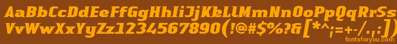 LinotypeAuthenticSmallSerifBlackit Font – Orange Fonts on Brown Background