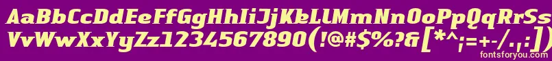 LinotypeAuthenticSmallSerifBlackit Font – Yellow Fonts on Purple Background