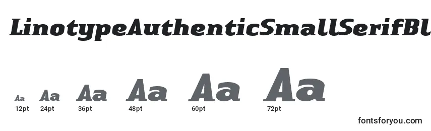 Размеры шрифта LinotypeAuthenticSmallSerifBlackit