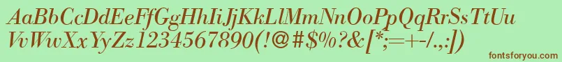 ModernbodoniItalic Font – Brown Fonts on Green Background