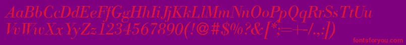 ModernbodoniItalic Font – Red Fonts on Purple Background