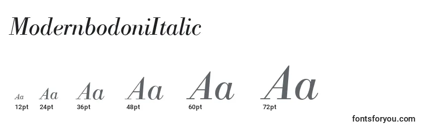 Размеры шрифта ModernbodoniItalic