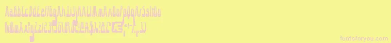 フォント1015SaturdayNight – ピンクのフォント、黄色の背景