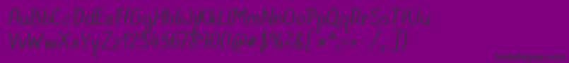 Kval26-Schriftart – Schwarze Schriften auf violettem Hintergrund