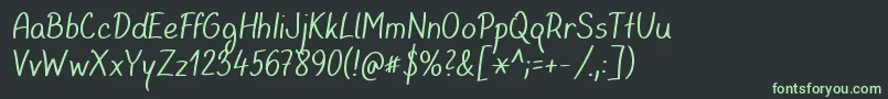 フォントKval26 – 黒い背景に緑の文字