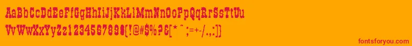 OldWestBold Font – Red Fonts on Orange Background