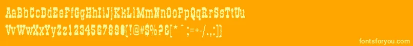 OldWestBold Font – Yellow Fonts on Orange Background