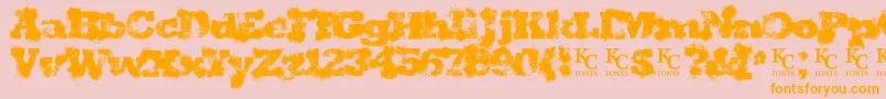 Shotgunweddingdemo-Schriftart – Orangefarbene Schriften auf rosa Hintergrund