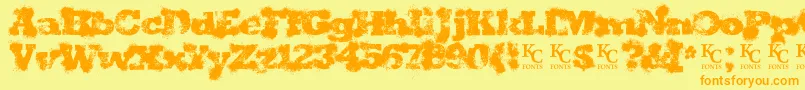 Shotgunweddingdemo Font – Orange Fonts on Yellow Background