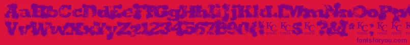 Shotgunweddingdemo Font – Purple Fonts on Red Background