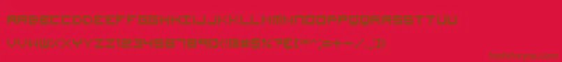 Visitor2-Schriftart – Braune Schriften auf rotem Hintergrund