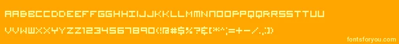 Шрифт Visitor2 – жёлтые шрифты на оранжевом фоне