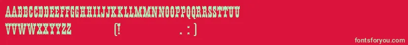 HffYoungWannaPlain Font – Green Fonts on Red Background