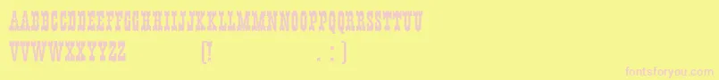 HffYoungWannaPlain Font – Pink Fonts on Yellow Background