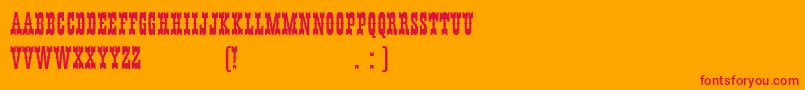 HffYoungWannaPlain Font – Red Fonts on Orange Background