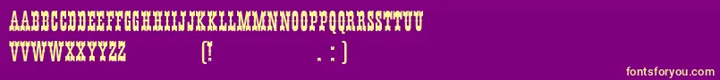 HffYoungWannaPlain Font – Yellow Fonts on Purple Background