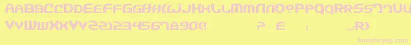 JannisaryExtra-fontti – vaaleanpunaiset fontit keltaisella taustalla