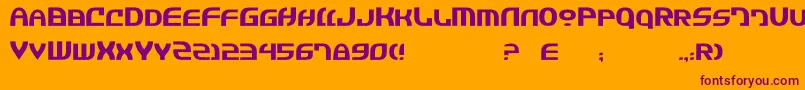 JannisaryExtra-fontti – violetit fontit oranssilla taustalla