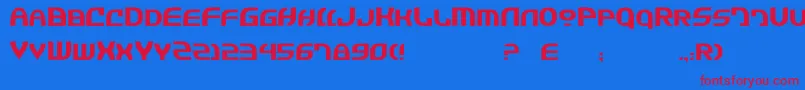 JannisaryExtra Font – Red Fonts on Blue Background