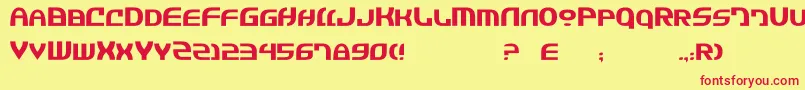 Fonte JannisaryExtra – fontes vermelhas em um fundo amarelo