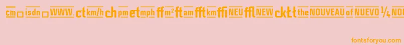 CasestudynooneLtHeavyAlternate-Schriftart – Orangefarbene Schriften auf rosa Hintergrund