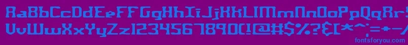 フォントAspartam – 紫色の背景に青い文字