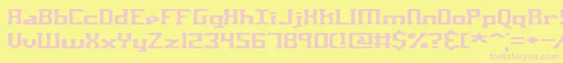 Aspartam-fontti – vaaleanpunaiset fontit keltaisella taustalla