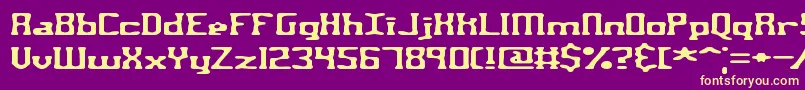 フォントAspartam – 紫の背景に黄色のフォント