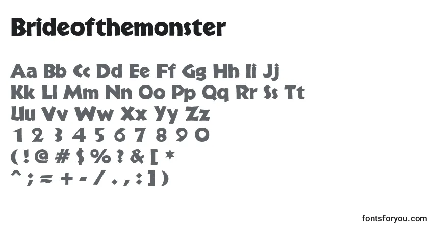 Czcionka Brideofthemonster – alfabet, cyfry, specjalne znaki