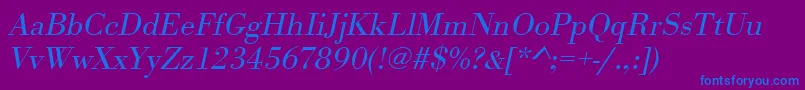 UrwbodonitligwidOblique Font – Blue Fonts on Purple Background