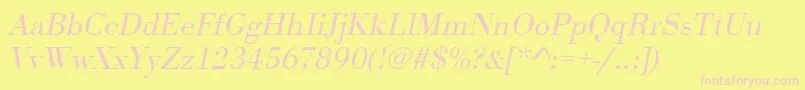 UrwbodonitligwidOblique Font – Pink Fonts on Yellow Background