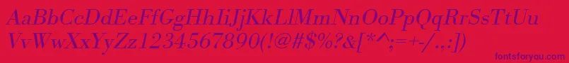 UrwbodonitligwidOblique Font – Purple Fonts on Red Background