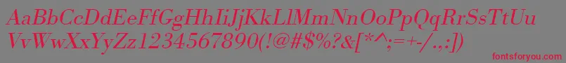 UrwbodonitligwidOblique Font – Red Fonts on Gray Background