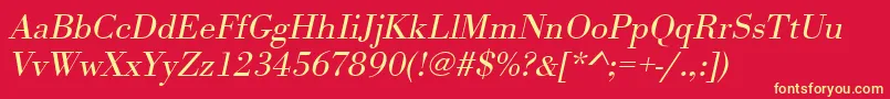 UrwbodonitligwidOblique Font – Yellow Fonts on Red Background