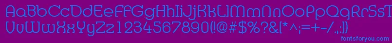 フォントMediaRegular – 紫色の背景に青い文字