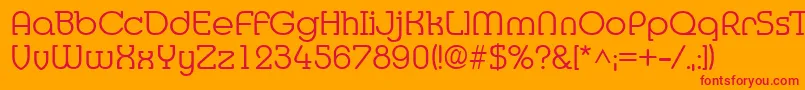 MediaRegular Font – Red Fonts on Orange Background